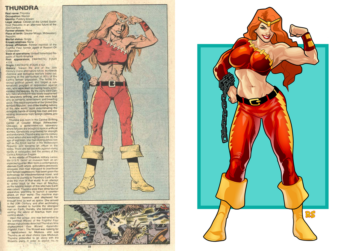 The Official Handbook to the Marvel Universe REDUX Edition THUNDRA