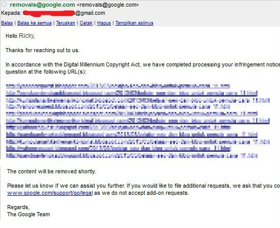 DMCA notice untuk mengatasi pencuri artikel sudah dimulai Cara Mengatasi Pencuri Artikel Dengan DMCA Notice Berfungsi Baik!