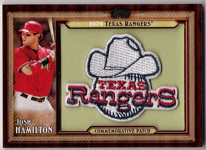 Josh Hamilton player worn jersey patch baseball card (Texas