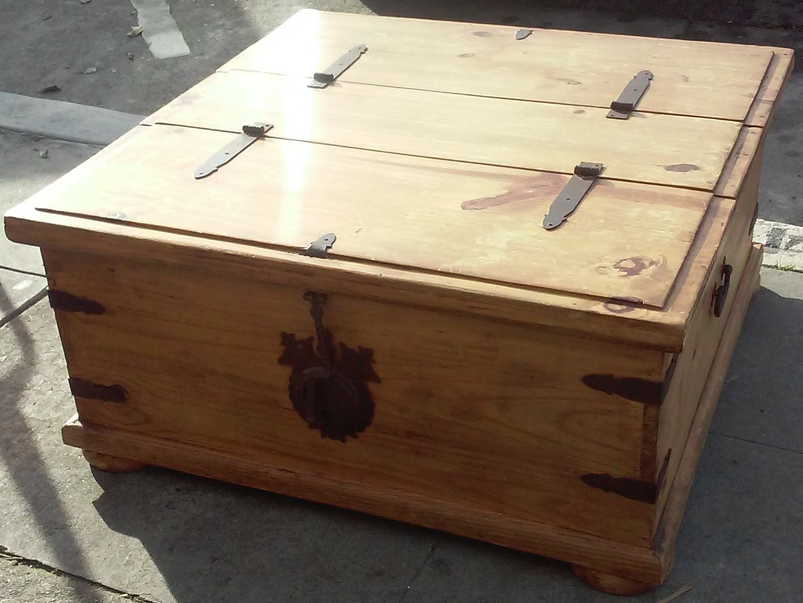 UHURU FURNITURE & COLLECTIBLES SOLD Square Mexican Pine Coffee Table