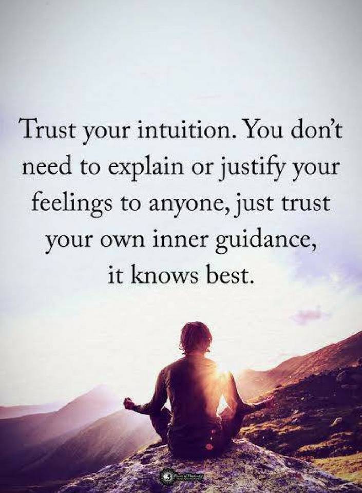 Quotes trust your intuition. You don't need to explain or justify your