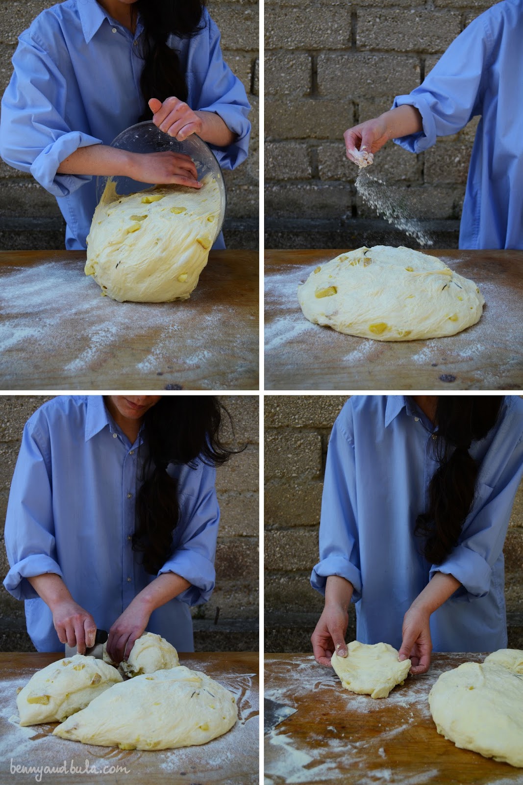 focaccia di semola con patate/ semolina flatbread with potatoes