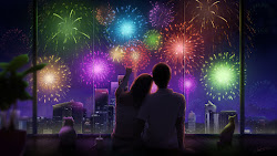 anime 4k fireworks couple night wallpapers ultra