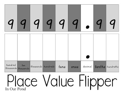 Free Place Value Flip Books from In Our Pond
