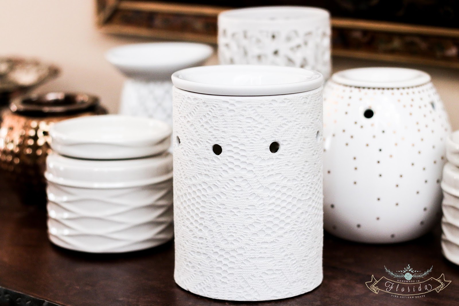 Unique Handmade Ceramic Wax Burner, White Minimalist Wax Melters