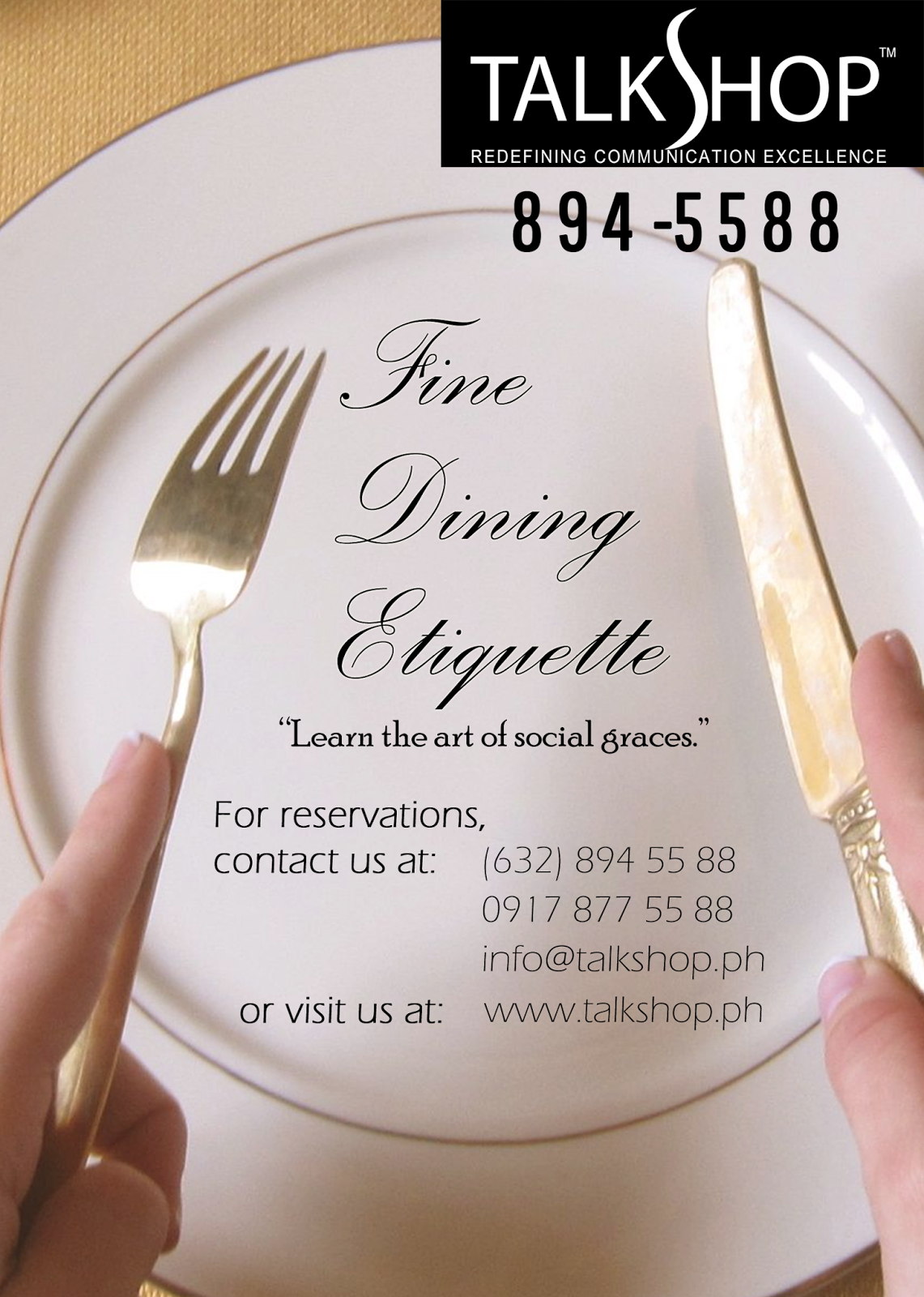 Learn English in Manila Fine Dining Etiquette Training