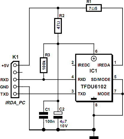 IrDA Interface | Electronic Schematics