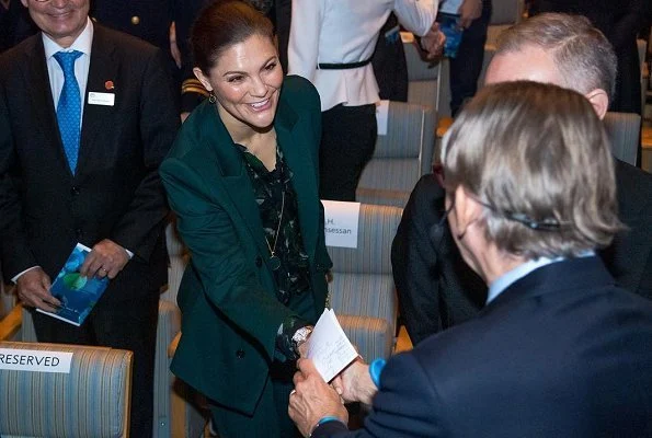 Crown Princess Victoria wore Tiger of Sweden Molena suit, Gianvito Rossi Levy 85 ankle boots, carried Valentino shoulder bag