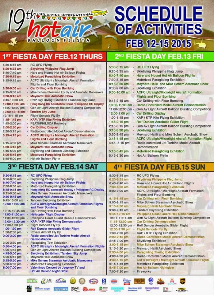 19th Philippine International Hot Air Balloon Fiesta Information ~ Cheftonio's Blog