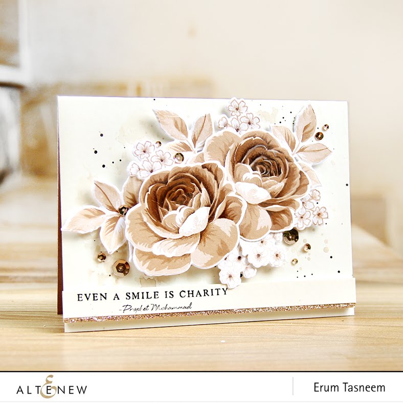 Altenew Build-A-Flower: Rose. Card by Erum Tasneem | @pr0digy0