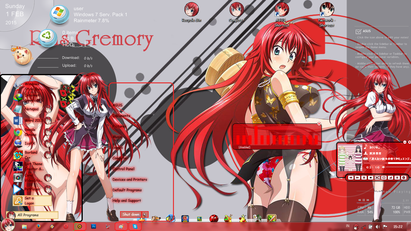 Rias Gremory Windows 7 Theme