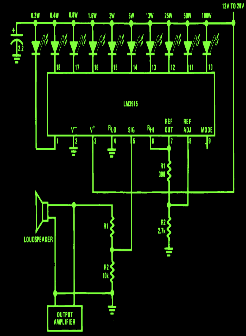 Make this Amplifier Power Meter Circuit | Circuit Diagram Centre