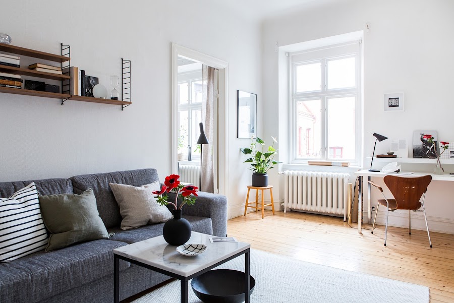 Salon, estilo nordico, decoracion nordica, sofa gris, funda cojin, cojines nordicos, estilo nordico, alquimia deco