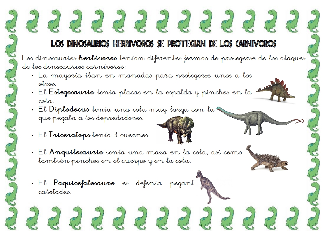 Los dinosaurios carnivoros y herbivoros