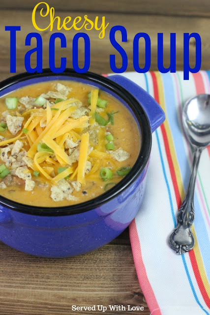 Cheesy Taco Soup recipe from Served Up With Love