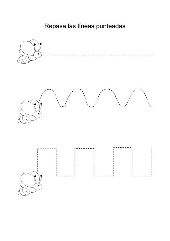 Repasar Lineas Punteadas Para Niños De Preescolar Fichas Para NiÑos