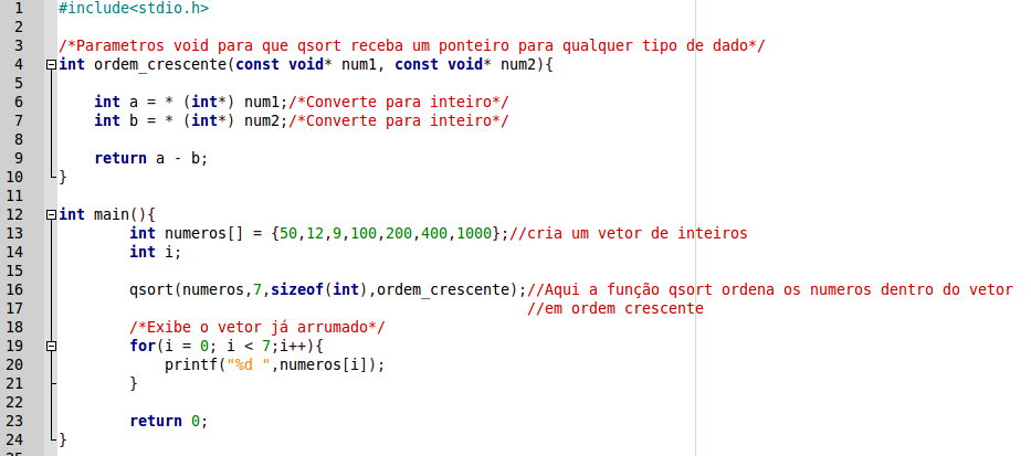 Vetores - Ordem Crescente (Implementação com Portugol Webstudio