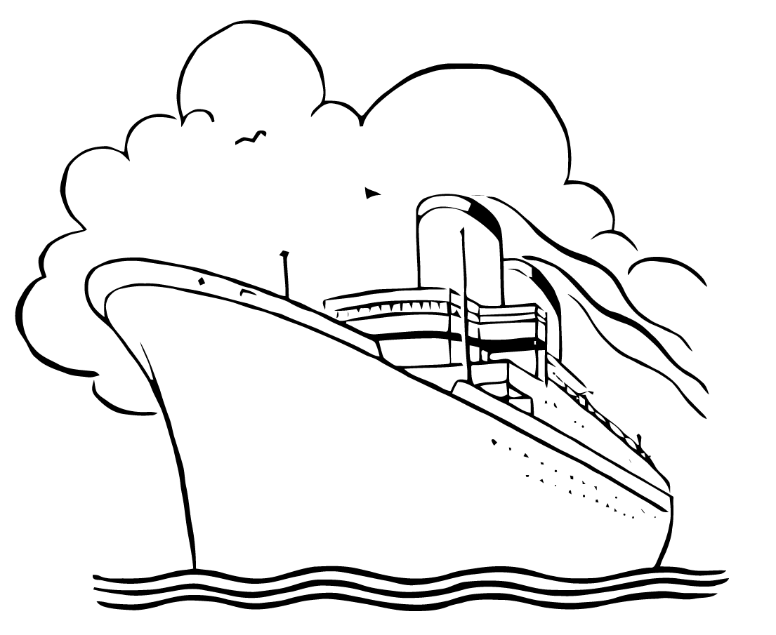cruise ship clip art black and white - photo #5