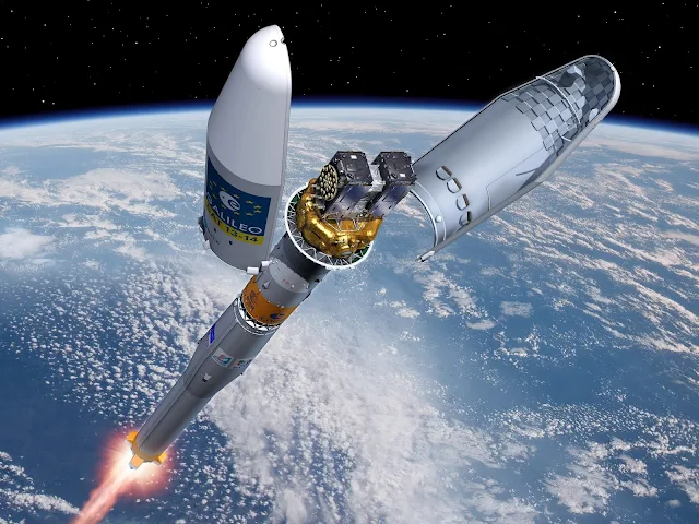 Imagem de como seria o lançamento dos satélites em órbita