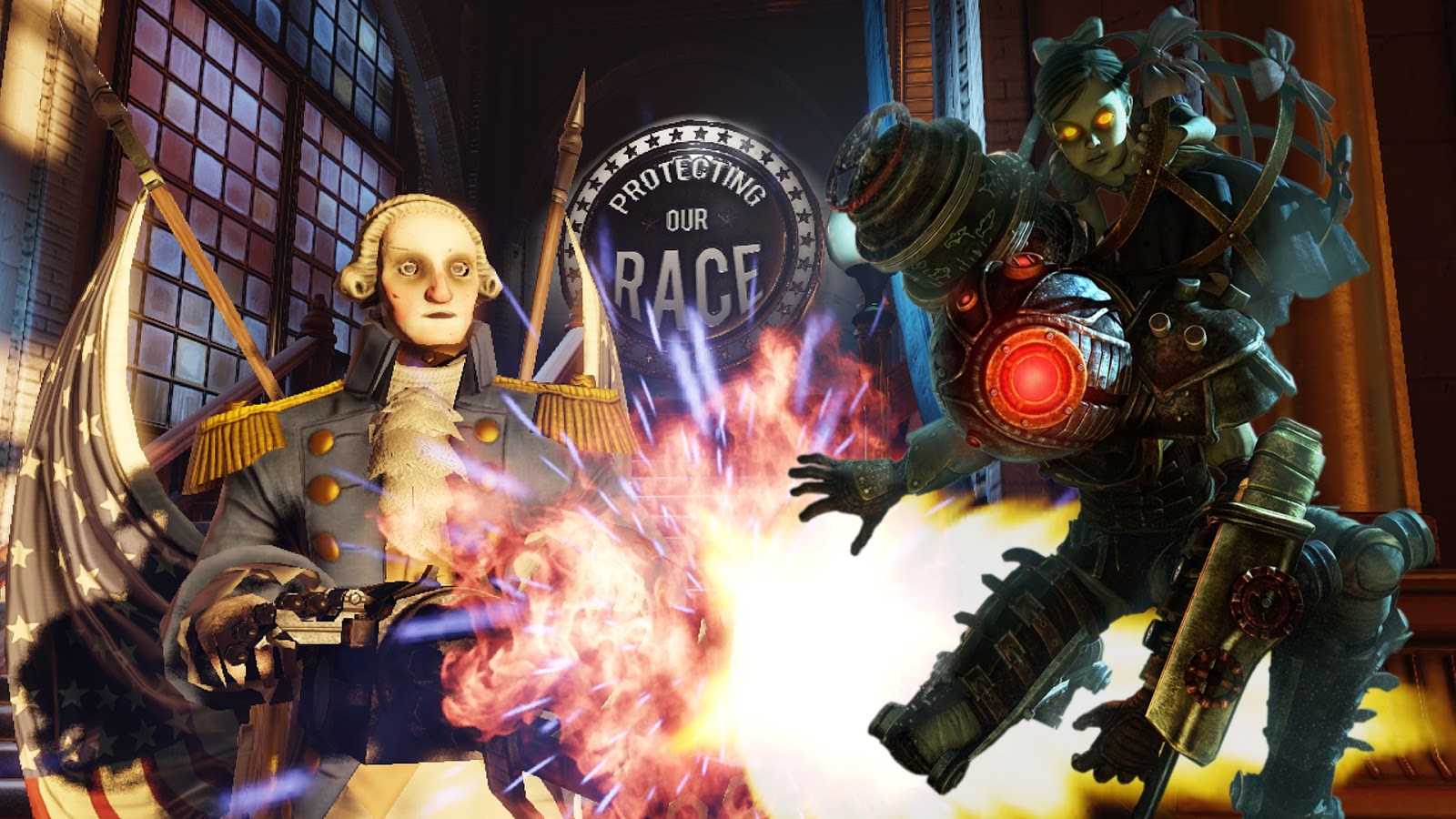 Bioshock Infinite mostra inimigo com visual de George Washington