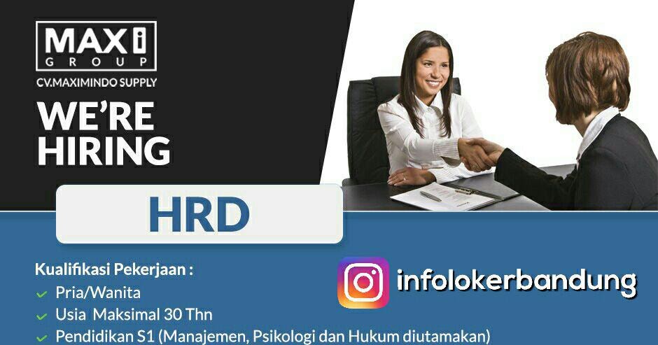 Lowongan Kerja HRD CV. Maximindo Supply Bandung Juli 2017 - Info Loker
