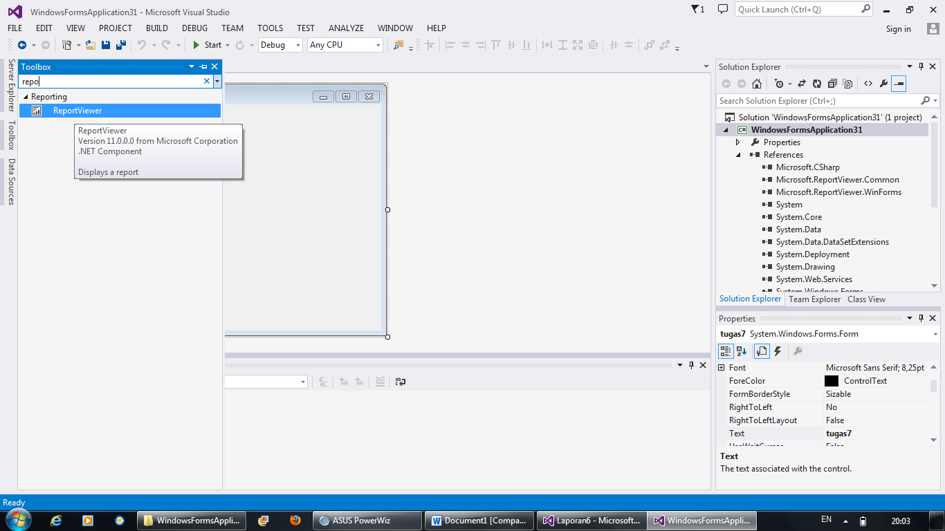 Ilmu Komputer: Cara Membuat Report pada Visual Studio