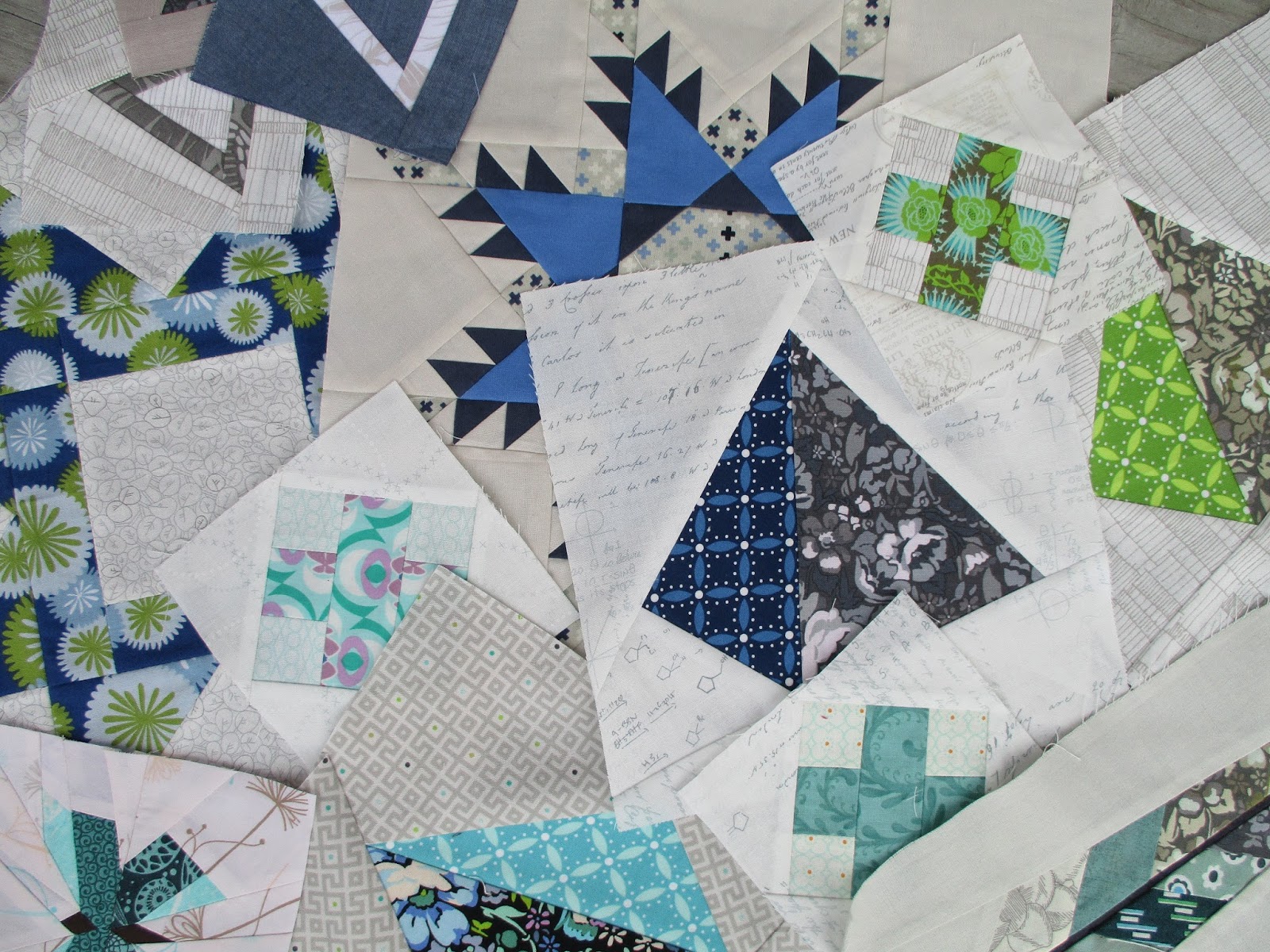 JulieLou : Sea Glass Beach Sampler Quilt Progress