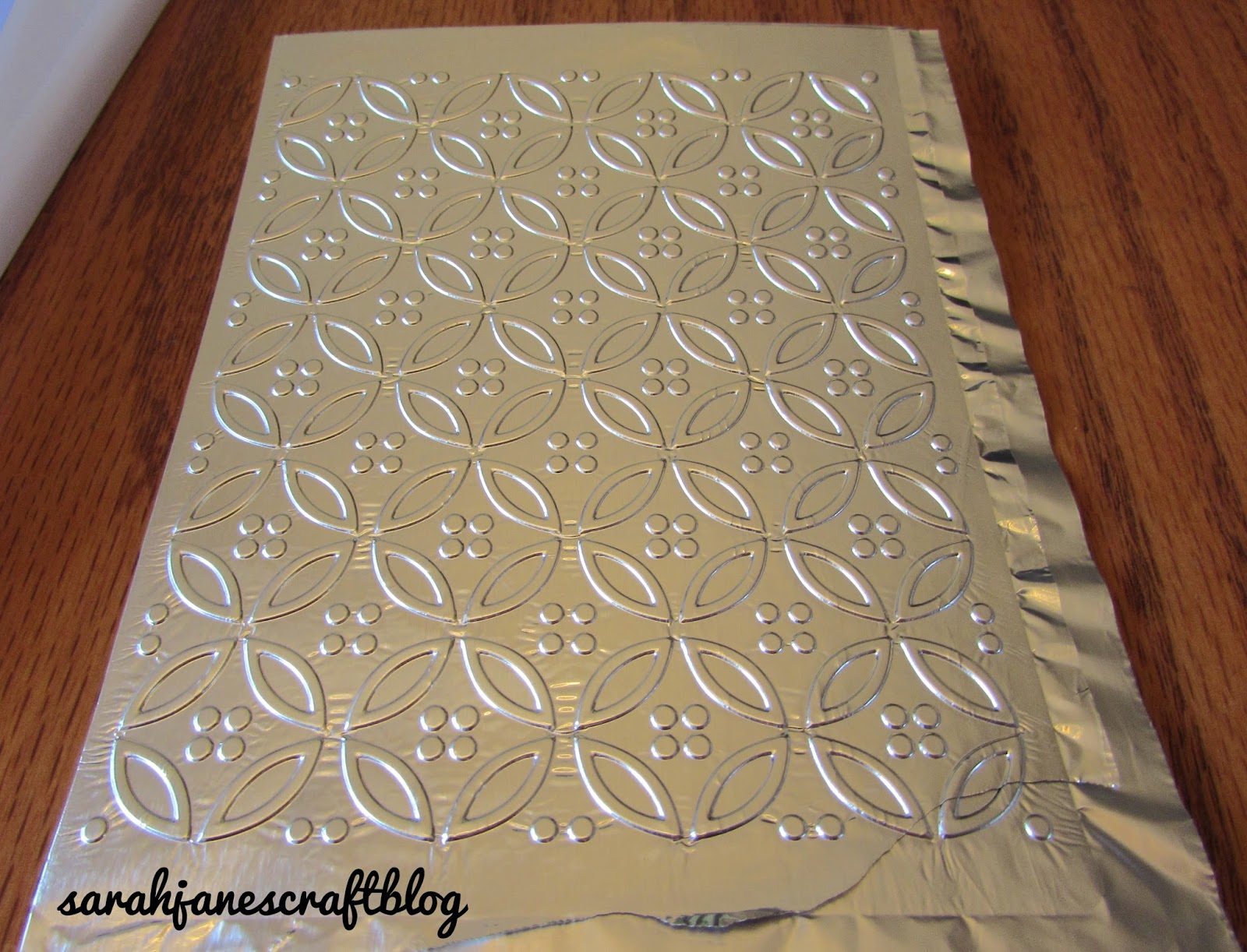 Sarah Jane's Craft Blog Embossing Aluminum Foil