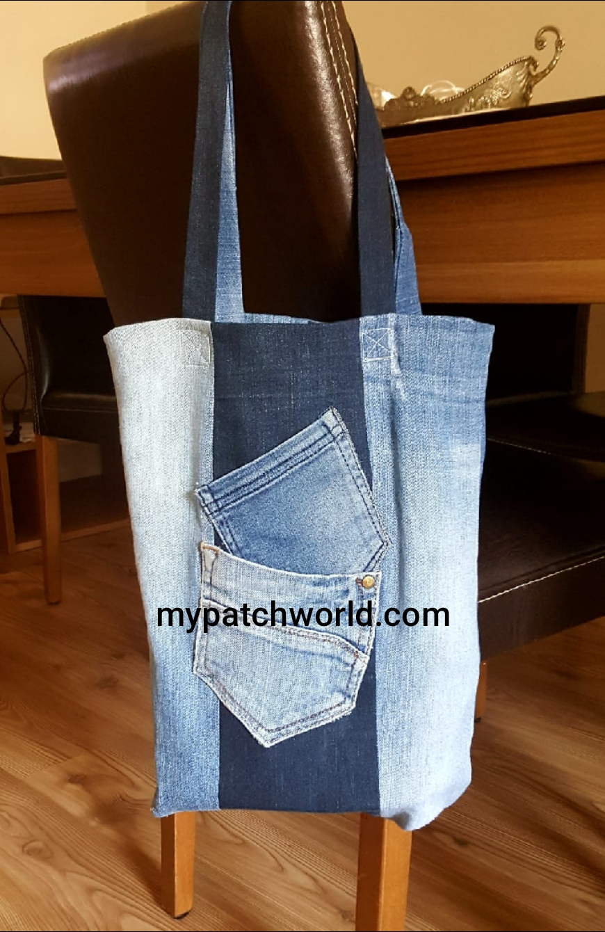 How To Sew A Patchwork Jean Tote Bag
