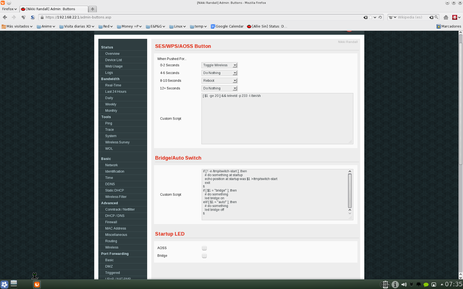 Tomato configurado como wireless bridge.