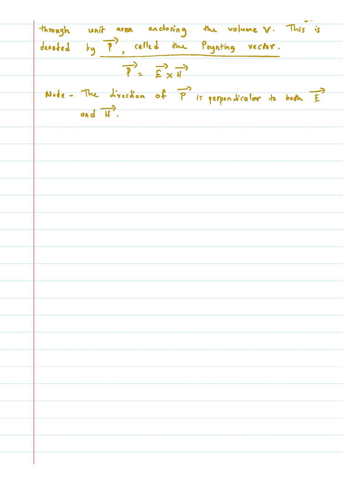 Lecture Notes In Physics Poynting S Vector