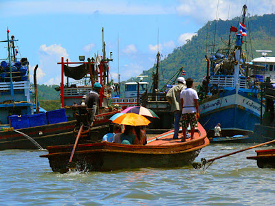 Andaman Sea harbor scene in south Myanmar
