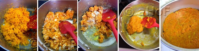 Step by step, making Gajar Burfi, Indian food, dessert