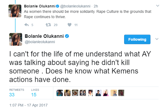 0 Kemen & AY Live: Bolanle Olukanni, Gbemi Olateru-Olagbegi, Adesua Etomi, Dami Elebe and others defend TBoss