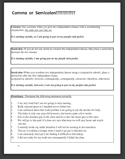 free-things-for-teachers-commas-and-semicolons-worksheet