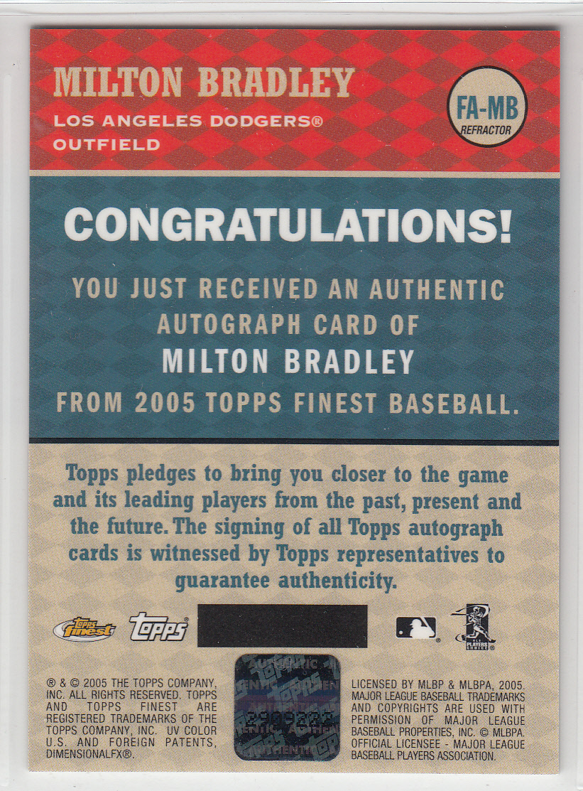 Dodgers Blue Heaven: A Collection of Milton Bradley Autographed Cards