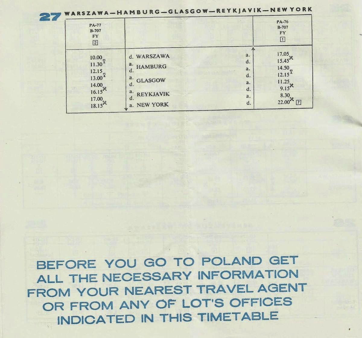 Airline memorabilia LOT Polish Airlines (1971/1972)