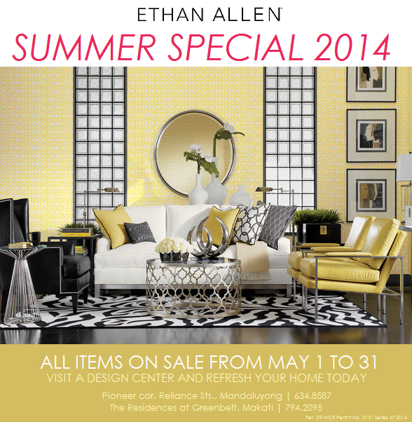 Manila Shopper Ethan Allen Summer SALE May 2014