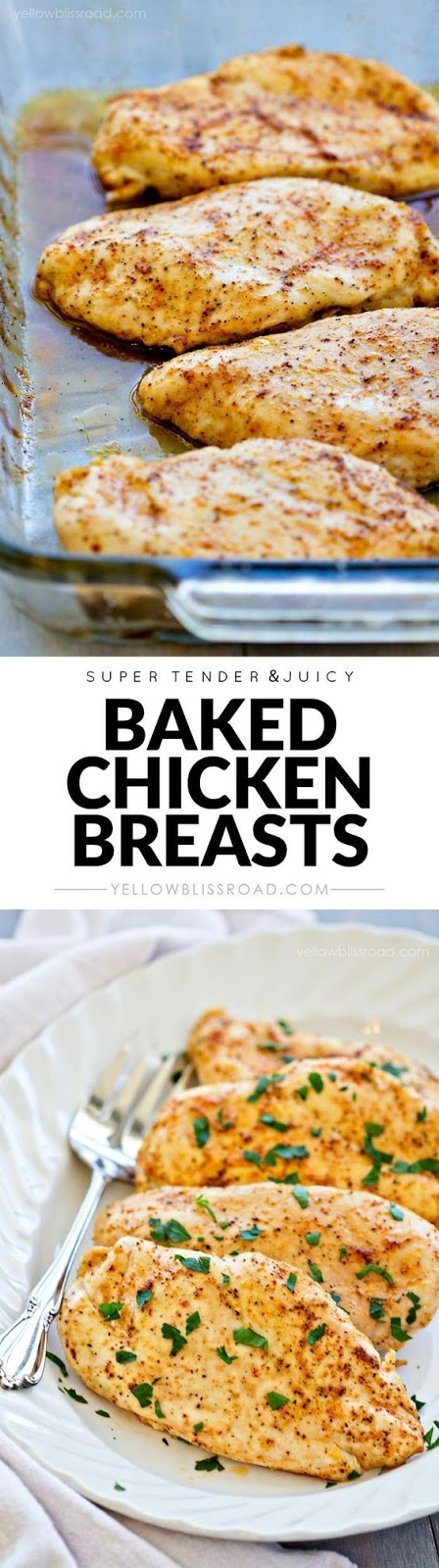 Baked Chicken Breasts | Learn how to make the most flavorful, tender and juicy baked chicken breast – no more dry chicken #chickenrecipes Baked Chicken Breasts