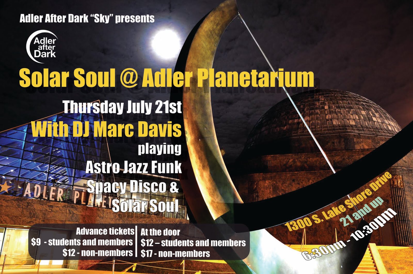 Black Pegasus Music Adler After Dark "Sky" Presents Solar Soul W/DJ