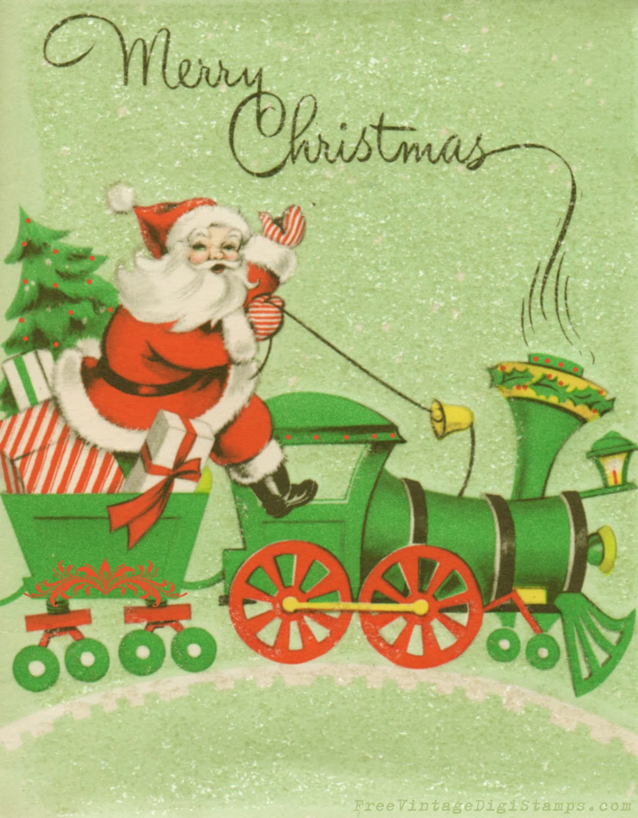 free-vintage-digital-stamps-vintage-printable-santa-riding-a-train