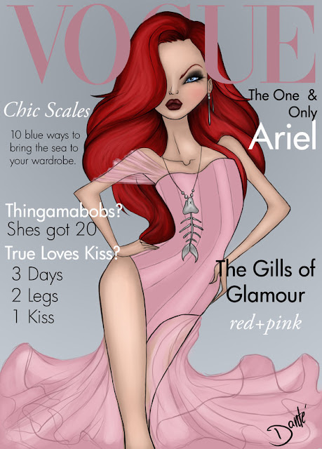 Disney princess as the cover of Vogue