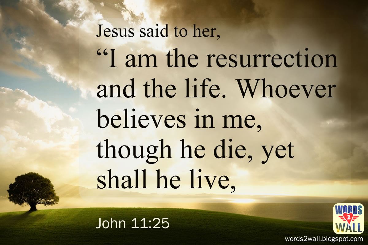I am the resurrection and the life - Free Bible Desktop Verse Wallpaper