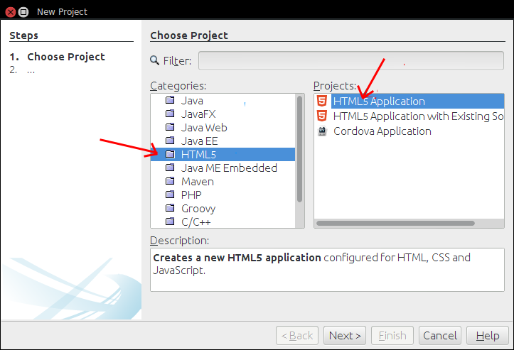 Choose the project. Choose the project