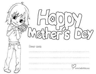 Mother day coloring page