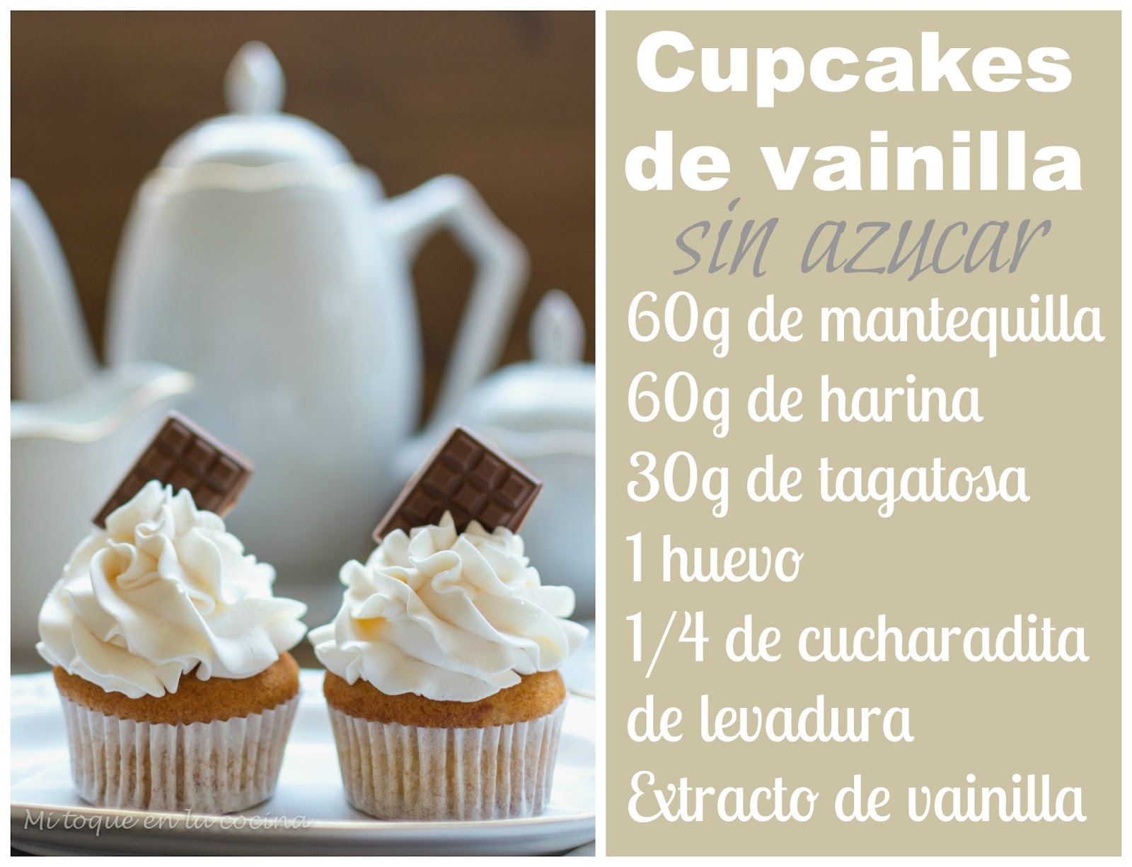 Mi toque en la cocina: Cupcakes de vainilla sin azúcar