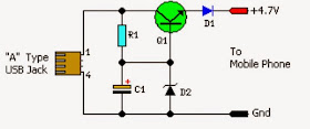 USB Powered Mobile Phone Battery Charger Circuit diagram | Electronic ...