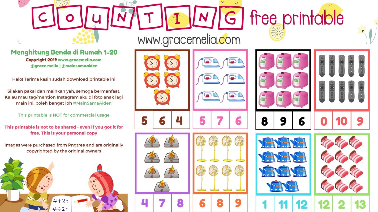 MainSamaAiden: Menghitung Benda di Rumah + Free of charge Printable picture about Printable Photos named MainSamaAiden: Menghitung Benda di Rumah + Totally free Printable