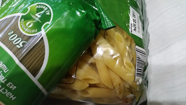 Two packs of pasta as whole grain foods