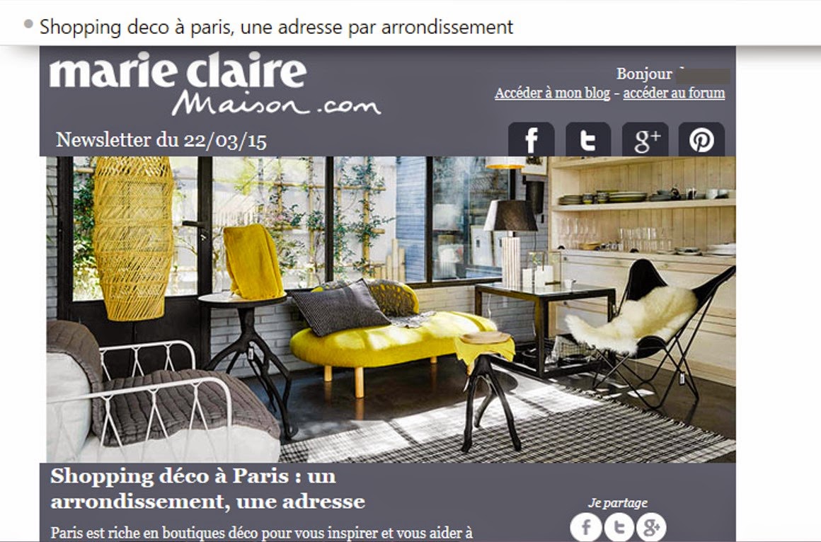 Newsletter Déco Marie-Claire Maison